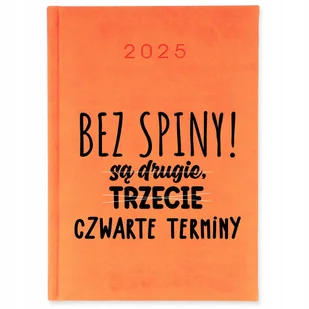 KALENDARZ KSIĄŻKOWY 2025 POMARAŃCZOWY Planer na Studia Motywacyjne Wzory - Notesy i bloczki - miniaturka - grafika 1