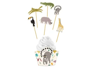 Zestaw dekoracji na babeczki Zoo - 12 szt. - Ciasta i półprodukty do ciast - miniaturka - grafika 1