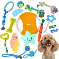 Zabawki dla psów - Szarpak dla Psa Zabawka Sznur z Supłami Duży Zestaw Zabawek dla Psów 16w1 - miniaturka - grafika 1