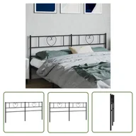 Inne meble do sypialni - The Living Store Metalowe wezgłowie - czarne - 193 cm - Wezgłowie - miniaturka - grafika 1