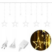 Oświetlenie świąteczne - Lampki Gwiazdki Światełka Świąteczne Kurtyna 2M - miniaturka - grafika 1