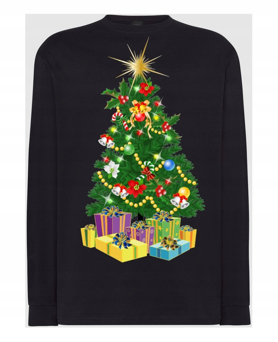 Longsleeve męski Świąteczna Choinka Boże Narodzenie r.XS