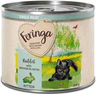 Mokra karma dla kotów - Zestaw Feringa Single Meat Kitten, 24 x 200 g - Królik z pasternakiem i kocimiętką - miniaturka - grafika 1