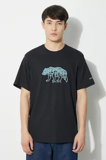 Koszulki męskie - Columbia t-shirt bawełniany Rockaway River kolor czarny z nadrukiem 2036401 - grafika 1