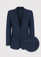 Marynarki męskie - Granatowa marynarka w kratę Windowpane - miniaturka - grafika 1