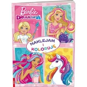 Literatura popularno naukowa dla młodzieży - Barbie Dreamtopia Naklejam i koloruję - miniaturka - grafika 1