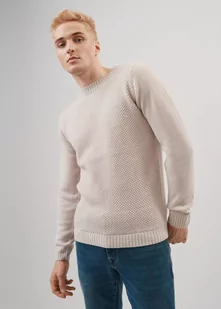 Sweter beżowy męski - Swetry męskie - miniaturka - grafika 1