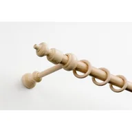 Karnisze - Karnisz Hermes pojedynczy kółko drewniane 150 cm sosna - miniaturka - grafika 1