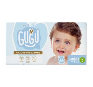 Gugu Love & Care Premium pieluchy rozmiar 5 Junior (11-18 kg) 52 sztuki - Pieluchy - miniaturka - grafika 1