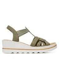 Sandały damskie - Sandały Rieker 67459-52 Zielony - miniaturka - grafika 1