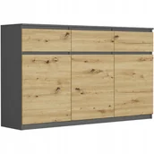 Komody - Komoda 98CM Szafka 3 Szuflady Antracyt MIX Artisan - miniaturka - grafika 1