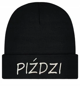męska czapka, czapka damska zimowa z haftem PIŹDZI czapka miła w dotyku - Czapki damskie - miniaturka - grafika 1