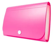 Teczki i skoroszyty - Mini organizer harmonijkowy PP zatrzask różowy - miniaturka - grafika 1