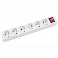 Listwy zasilające - Przedłużacz OFFICE PRODUCTS, 6 gniazd 5m z uziemieniem i wyłącznikiem biały /13116541-14/ - miniaturka - grafika 1