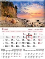 Zeszyty szkolne - Kalendarz 2026 ścienny jednodzielny Plaża - miniaturka - grafika 1