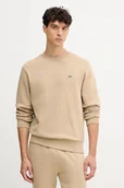 Bluzy męskie - Lacoste bluza męska kolor beżowy gładka - miniaturka - grafika 1