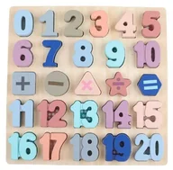 Zabawki konstrukcyjne - Puzzle Edukacyjne Drewniane Montessori z Cyframi - miniaturka - grafika 1