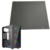 Akcesoria do komputerów stacjonarnych - Gembird Lewy panel boczny do obudowy Fornax 500 czarny szkło hartowane - miniaturka - grafika 1