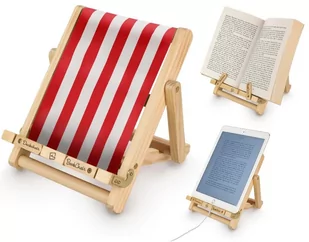 Bookchair Stojak na książkę, czytnik i tablet Deckchair Bookchair Medium Stripy Red DCSTR - Podpórki do książek - miniaturka - grafika 2