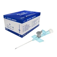 Meble i wyposażenie gabinetów medycznych - Wenflon bezpieczny szary 16G 1,7mm x 45mm kaniula dożylna z samozamykającym się korkiem KD-Fix Safety 50szt - miniaturka - grafika 1