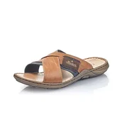 Klapki i japonki męskie - Rieker 22099 klapki męskie, Braun Nut Nautic Zimt Navy 25, 46 EU - miniaturka - grafika 1