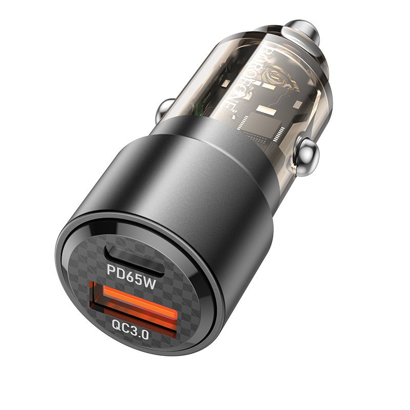 Borofone Ładowarka samochodowa BZ20A Smart - USB + Typ C - QC 3.0 PD 83W