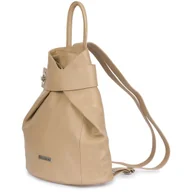 Torebki damskie - Skórzany Plecak Damski Elegancki Z Zapięciem Beltimore Beżowy T54 : Kolory - Brązowy, Beżowy - miniaturka - grafika 1