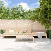 Meble ogrodowe - 4-cz. zestaw wypoczynkowy do ogrodu, z poduszkami, lite drewno Lumarko! - miniaturka - grafika 1