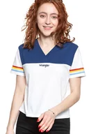 Koszulki i topy damskie - WRANGLER T SHIRT DAMSKI CUT N SEW V TEE OFF WHITE W7P0GH737 112132020 - Wrangler - miniaturka - grafika 1