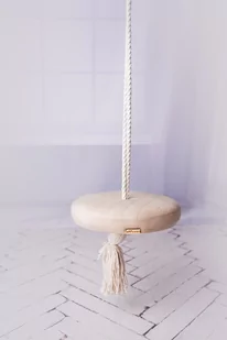 Huśtawka dla dzieci domowa ring, dysk | Velvet pikowana BEŻ | 100% ECO | CE | Create For You - Leżaczki i huśtawki - miniaturka - grafika 1