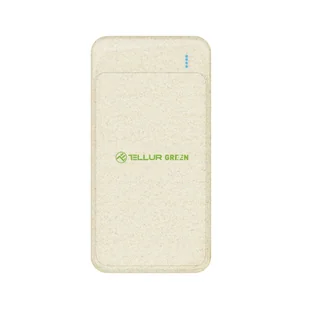 Tellur Green PD103 Power Bank 10000mAh, 2xQC3.0 + PD 18W, cream - Powerbanki - miniaturka - grafika 1