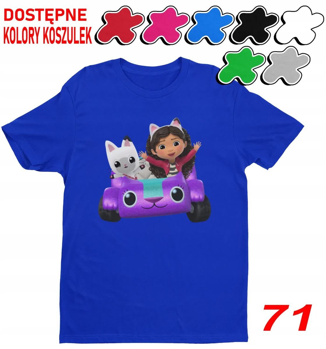Dziecięca Koszulka Z Nadrukiem Duży Wybór Koci Domek Gabby Gabi -M 134-140