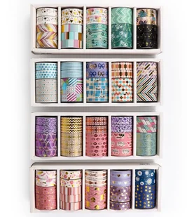 Washi Gold, taśma ozdobna, mix wzorów - Pozostałe akcesoria dla plastyków - miniaturka - grafika 2