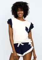 Piżamy damskie - Komplet Lulu (kolor granat, rozmiar XL) - miniaturka - grafika 1