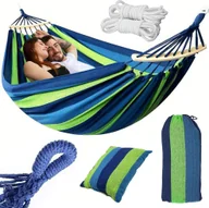 Hamaki - Verk Hamak dwuosobowy z poduszką brazylijski xxl duży 200kg 260x150 - miniaturka - grafika 1