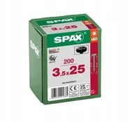 Wkręty - Wkręty do drewna SPAX 3,5x25mm,pełny gwint, łeb talerzowy, czarne 200szt. - miniaturka - grafika 1