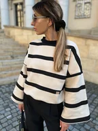 Bluzy damskie - Jazz Fusion / bluza bawełniana z szerokimi rękawami - miniaturka - grafika 1