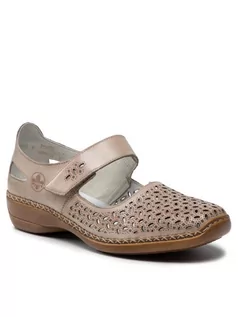 Espadryle damskie - Rieker Półbuty 413G8-62 Szary - grafika 1