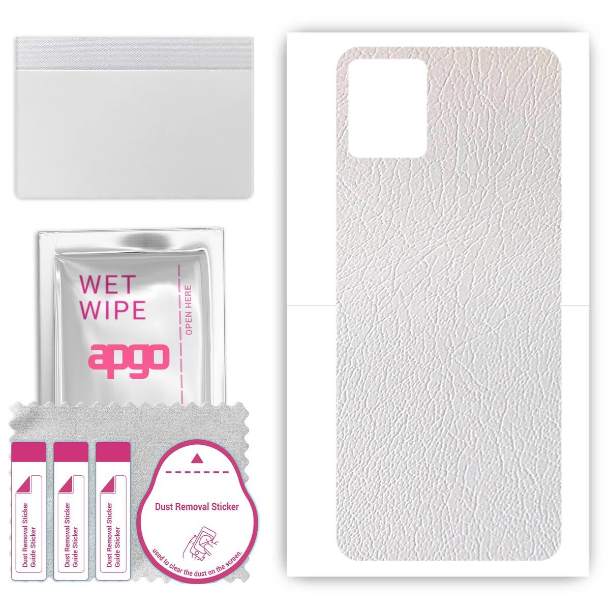 Folia naklejka skórka strukturalna na TYŁ do Motorola Moto E22s - Skóra Biała - apgo SKINS