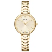 Zegarki damskie - Adriatica zegarek damski złoty z biała tarczą Fashion A3790.1151Q - miniaturka - grafika 1