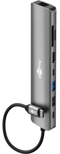 HUB USB Goobay Slim 8-portowy koncentrator USB z HDMI™ i RJ45, 5 Gbit/s RB79148