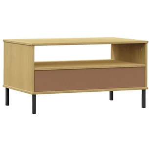 Lumarko Stolik kawowy OSLO, metalowe nóżki, brązowy, 85x50x45 cm - Ławy i stoliki kawowe - miniaturka - grafika 1