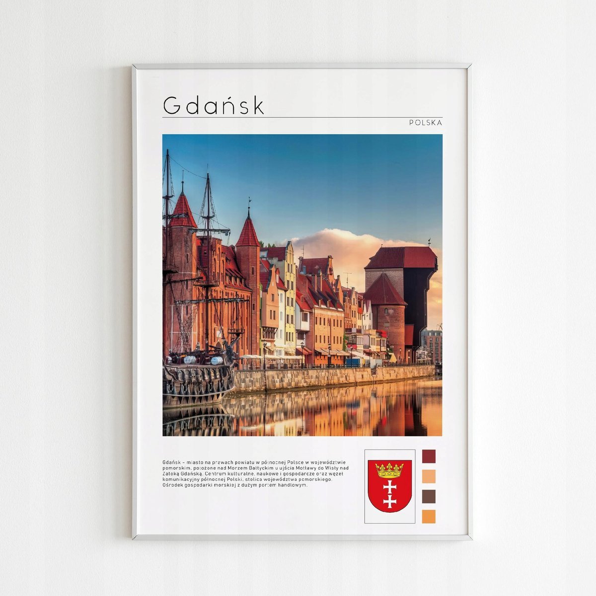 PODKŁADKA POD MYSZ Z Nadrukiem 22x18cm Miasta Polski - Gdańsk Tekst Prezent