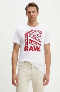 G-Star Raw t-shirt bawełniany kolor biały z nadrukiem D24685-C506 - Koszulki męskie - miniaturka - grafika 1
