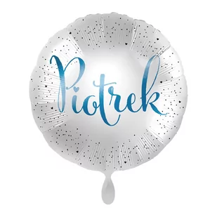 Balon imienny foliowy Piotrek okrągły pakowany 43 cm - Balony i akcesoria - miniaturka - grafika 1
