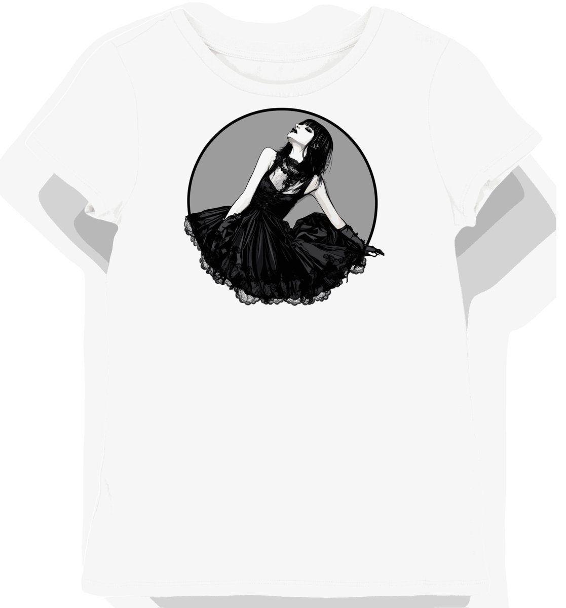 Koszulka damska biała z motywem gotyckiej koronki 9331 XXL