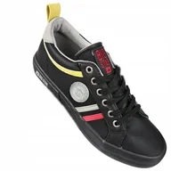 Trampki damskie - BIG STAR GG274188 damskie trampki niskie ekoskóra ciekawe czarne r. 37 - miniaturka - grafika 1