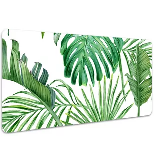 Mata ochronna na biurko Palma i Monstera 100x50 cm, Dywanomat - Podkładki na biurko - miniaturka - grafika 1