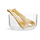 Miski i półmiski - Zestaw Do Serwowania Sałaty Sagaform Nature, Szkło/Bambus, Śred. 21 X 11 Cm, Pudełko Prezentowe - miniaturka - grafika 1