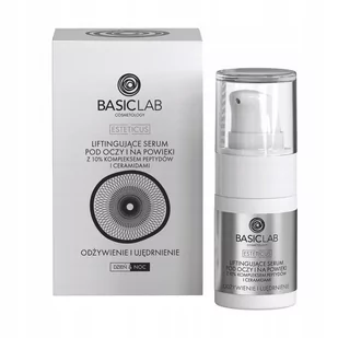 BasicLab Basiclab Esteticus Liftingujące serum pod oczy i na powieki z 10% kompleksem peptydów i ceramidami 15 ml - Kosmetyki pod oczy - miniaturka - grafika 1